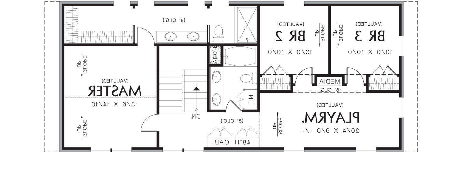 Upper Floor Plan image of Thomaston House Plan